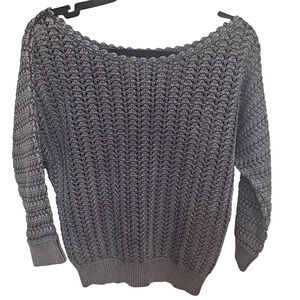 Free People distressed knit sweater top textured Boho Rock Hip Hop Minimalist